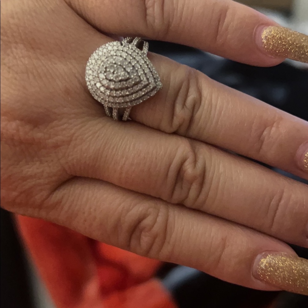 Diamond silver ring for woman